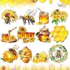 Adornos Decorativos Colgantes de Madera de Abeja, Adornos Colgantes de Madera con Acuarela de Verano, Adorno de Regalo de Abeja Amarillo Miel
