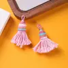 Nuevo Estilo Étnico Hilo de Algodón Retorcido a Mano Accesorios de Borla de Brocado Song Pulsera DIY Hecha a Mano Accesorios Colgante Pequeño