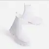 Comercio exterior transfronterizo otoño e invierno 2023 botas de punto talla grande suela gruesa cómodas botas calcetín para mujer europeas y americanas caña baja color liso