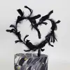 Hermosos adornos decorativos para pastel de flamenco de Instagram, DIY, alas de cisne de plumas, amor, amor, fiesta, postre, insertable
