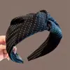Diadema Nudada de Lunares Vintage para Mujer 2025 Nueva Diadema Ancha que Aumenta la Altura Elegante Accesorio para el Cabello que Adelgaza el Rostro