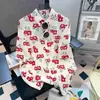 Camisa de Manga Curta com Estampa de Morango Nova Transfronteiriça Jaqueta de Verão Praia Nova Férias Solta Popular Camisa Top