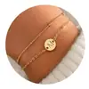 Nuevo Pulsera de Inicial de 26 Letras de Moda de Amazon Pulsera de Disco con Cuentas en Capas Regalo de Cumpleaños Sencillo para Niñas