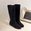 Botas Largas Caladas Estilo Francés para Mujer, Nuevas Botas de Moda Versátiles para Otoño 2025 que Aumentan la Altura, Botas de Caballero por Encima de la Rodilla