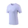 Camiseta Casual de Manga Corta de Seda Helada de Nuevo Estilo de Verano, Cómoda, Transpirable, Cuello Redondo, Secado Rápido para Hombres y Mujeres, Tops para Fitness y Yoga