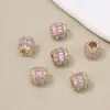 Cuentas de Barril de Circonita Chapadas en Oro de 18 Quilates Cuentas de la Fortuna Cuentas Espaciadoras de Hamburguesa Collar Pulsera Colgante DIY Joyería Pequeña Venta al por Mayor