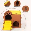 Nido de Conejo Transfronterizo, Plegable, Duradero para Todas las Estaciones, Resistente a los Arañazos, Semicerrado, Fieltro Dopamina, Nido para Cobayas, Nido de Conejo