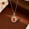 Collar de Girasol Completo de Plata de Ley S925 para Mujer, Cadena de Clavícula de Lujo Ligero de Gama Alta con Colgante Dopamina Brillante, Disponible para Venta al por Mayor