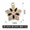 Pingente Individual Exquisito Flor com Gotejamento de Óleo Cravejada de Diamantes, Venda Direta do Fabricante, Acessório Pingente para Pulseira, Diy, Transfronteiriço, Pode Ser Misturado em Atacado