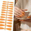 Puntas de Uñas Europeas y Americanas de Moda de Gama Alta Mate de Punta Larga, Colección de Color Sólido, Piezas para Uñas, 24 Piezas