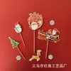 Adornos Decoración Pastel de Navidad Pareja Arcilla Suave Niño Niña Inserto para Cupcake Decoración Pastel de Navidad Muñeco de Nieve