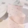 Tela de Cinta con Borde de Puntos Brillantes de un Solo Lado para Accesorios de Cabello DIY, Suministros para Hacer Moños, Cinta de Satén con Puntos Plateados Estampados en Caliente