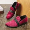 Mocasines burdeos tallados directo de fábrica, zapatos de cuero formales para hombre sin cordones, zapatos estilo británico para banquetes y bodas