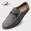 Zapatos casuales para hombre de piel de vaca de primera capa marca Ram, suela suave, antideslizantes, transpirables, mocasines slip-on de cuero genuino para hombre