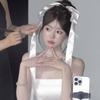 Presilha de Cabelo com Laço Rosa Estilo Ballet Francês Presilha de Cabelo Doce Feminina com Laço Acessório de Cabelo para Fotos Atmosféricas