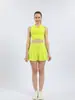 Pantalones cortos deportivos altamente elásticos y transpirables, shorts de yoga, shorts deportivos, de cintura alta, adelgazantes, adecuados para tenis, fitness y correr