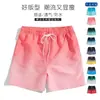 2026 Bermuda de Natação Masculina Verão Perna Reta Tamanho Grande Calça de Cinco Pontos Calça para Águas Termais e Praia Shorts Listrados Calça de Praia Masculina