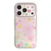Funda de Teléfono con Corazón de Color Contrastante para Manzana 18 Pro para iPhone 16, Transparente 14, Color Degradado 15, Adecuada para 17, Cobertura Completa, Estilo Coreano