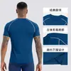 Ropa de fitness elástica ajustada para hombre de comercio exterior transfronterizo, que absorbe la humedad, transpirable, de secado rápido, camiseta deportiva de manga corta con sensación de frescura para correr