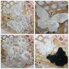 (solteiro) Flor Organza Borboleta Bordado Contas de Unhas Solúveis em Água Diamante Renda Adesivo de Rosto Decoração Vestido de Noiva Acessórios
