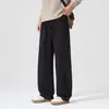Ropa de Hombre Shanggu Pantalones Deportivos Holgados de Pierna Ancha Otoño e Invierno Peso Pesado Cordón Pierna Recta Casual Largos Pantalones Deportivos