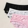 Ropa Interior Transfronteriza para Mujer Talla Grande Ropa Interior de Encaje Entrepierna Antibacteriana de Algodón Puro Cómoda Calzoncillos de Encaje de Alta Elasticidad para Mujer