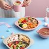 Palha de trigo louça louça infantil comer tigela anti-escalda anti-queda doméstica bebê tigela colher copo prato terno crianças com alça