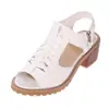 2022 Novo Verão Casual Moda Feminina Sandálias de Salto Alto Bico Peixe Salto Bloco Sapatos Femininos de Salto Alto Tendência