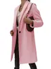 2026Ebay Amazon Wish Novo Estilo Outono e Inverno Cor Lisa Gola Lapela Comprimento Médio Abotoado Peça de Outerwear de Lã para Mulheres