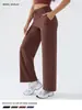 Pantalones de Yoga Deportivos de Pierna Ancha para Mujer Cintura Media-Alta Serie Casual Adelgazante Pantalones Rectos Americanos
