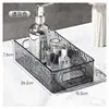 Caja de almacenamiento apilable de lujo ligero de alto valor con diseño de glaciar, cesta transparente de acrílico para cosméticos de escritorio