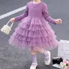 Vestidos de primavera y otoño para niñas, vestidos elegantes para bebés, vestidos de moda para niños, vestidos de malla de hadas únicos y a la moda, vestidos de tutú estilo princesa