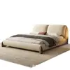 Cama de tecido algodão e linho cama quarto principal cama 1,8 metro cama moderna simples chenille estofada cama com encosto macio casal cama 1,5 metro