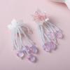 Horquilla de cuentas tejida a mano con borlas de estilo de hada antigua, flor morada, accesorios para el cabello, pendientes, material al por mayor