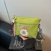 Bolsa Feminina Versátil de Verão 2025 Nova Moda Bolsa Transversal de Ombro Único Versão Coreana Bolsa de Tecido Ins Casual Pequena Bolsa Quadrada