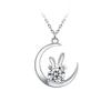 Collar de conejo de luna nueva Hua Yule 2022 para mujer, estilo ins, personalidad de moda, colgante de clavícula de piedra de lujo para mujer
