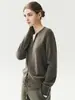 Cardigan minimalista y versátil estilo Moco 100% cachemira para mujer, suéter exterior casual y favorecedor