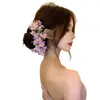 Flores Florecientes~Nuevo Pasador de Flor Morada Estilo Chino para Mujer, Nuevo Accesorio para el Cabello Estilo Chino, Pasador, Palillo para el Cabello, Adorno Floral Exagerado para el Cabello