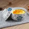 Cuenco de Cerámica Estilo Japonés de 4.5 pulgadas con Tapa, Cuenco para Huevo al Vapor, Cuenco para Sopa, Olla para Estofado, Cuenco para Gachas, Cuenco Pequeño, Vajilla Especializada Jingdezhen
