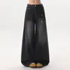 Chao Li Youhuo Jeans Bordados Vintage de Talla Pequeña para Mujer, Nuevos Pantalones Largos de Pierna Ancha Sueltos Adelgazantes de Otoño