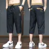 Moda de verano Bordado chino casual pantalones cortos de seda de hielo para hombre estilo japonés holgado transpirable moda deportiva casual