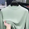 Suéter de punto de alta calidad para hombre, nuevo modelo otoño e invierno 2026, color liso, cuello redondo, engrosado, cálido, tejido base para hombre