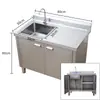Gabinete de Cocina de Acero Inoxidable 304 Estilo Gabinete Fregadero Lavado de Manos Lavado de Verduras Fregadero de Gabinete Integrado Plataforma de Fregadero de un Solo Tazón