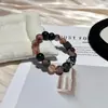 [Flor de Pegamento Rojo] Pulsera de Cristal Pulsera Pulsera Pulsera con Cuentas Pulsera de Cristal Natural para Mujer Sensación de Lujo Ligero y Gama Alta