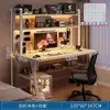 Mesa de computadora con tablero perforado para el hogar, escritorio sencillo, mesa con estantería integrada, mesa de estudio para secundaria, escritorio para dormitorio pequeño