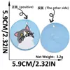 Parches bordados de lindo gato y perro de dibujos animados, parches redondos de animales, accesorios hechos a mano para bolsos, colgantes para llaves