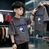 Camiseta de Manga Corta para Niños Verano 2026 Nuevo Estilo Moderna con Estampado de Estrellas Manga Media Estilo Coreano para Niños Mayores