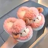 Chinelos de Algodão de Porquinho para Inverno, Casa para Meninas EVA Quente Antiderrapante Fofo Cordeiro Pai-Filho Sapatos de Algodão para Meninos