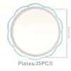 Bestseller transfronterizo: Platos de papel de color sólido con forma especial, servilletas de papel, pancartas desechables, artículos para fiestas de cumpleaños infantiles, encaje azul claro