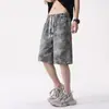 Shorts Jeans Camuflado Masculino Tendência Verão Solto High Street Retro Americano Malandro Cool Casual Comprimento Médio